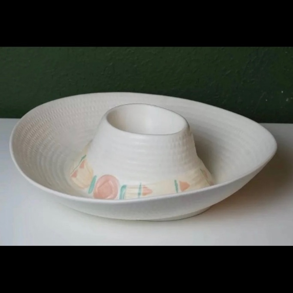 Vintage Sombrero Chip and Dip Dish Large Platter
